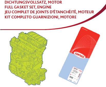 Kompletná sada tesnení motora CORTECO